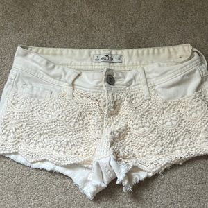 Hollister denim shorts white